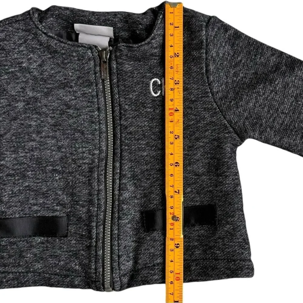 Calvin Klein Baby Girls Long Sleeve Gray CK Logo Sweater Jacket. 18 Months.